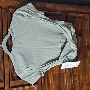 Lululemon Nwts All It Takes Back-Twist Rib Short Sleeve Tops! Sz 6 FOGN!